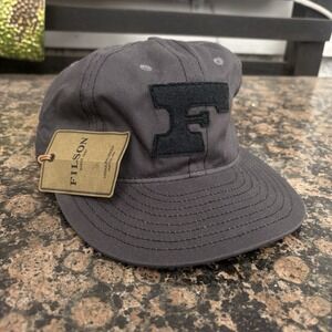 Filson Cutter Cap Logo Low Profile Logger Cap NWT 100% Cotton Leather Strapback
